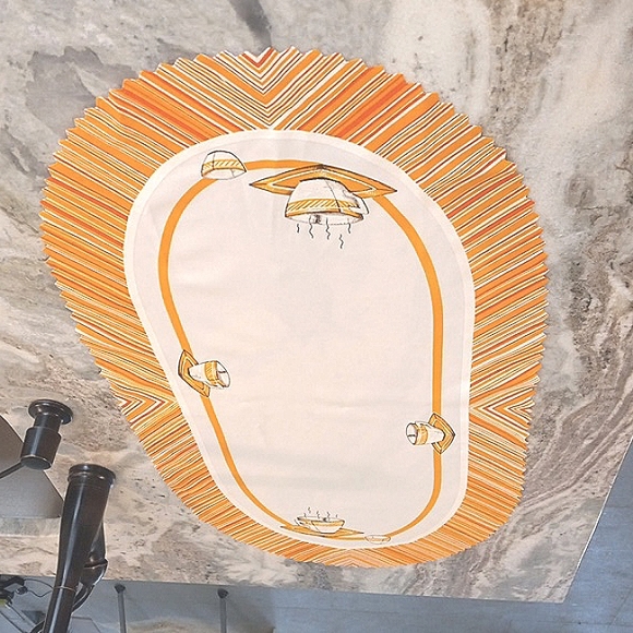 Vintage Printed Tablecloth under-makeup boho dainty chic Geometric Retro 70s - Picture 7 of 12